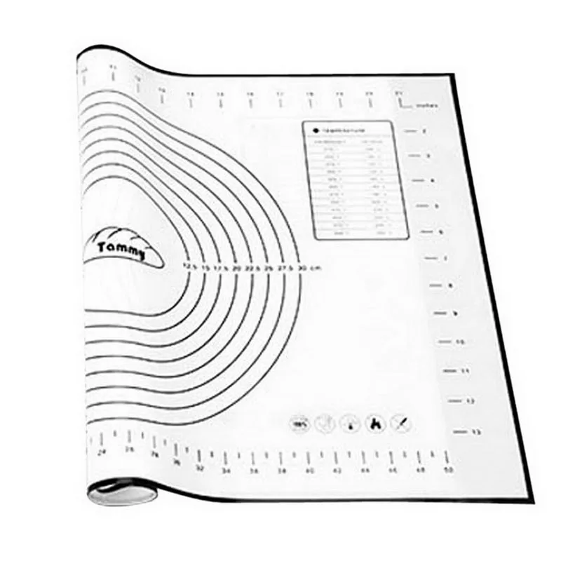 40x60cm black Hifuar силиконовый коврик для выпечки со шкалой Кухня DIY прокатки теста коврик для замеса теста антипригарный кондитерский лист печь подкладка колодки - Цвет: 40x60cm black