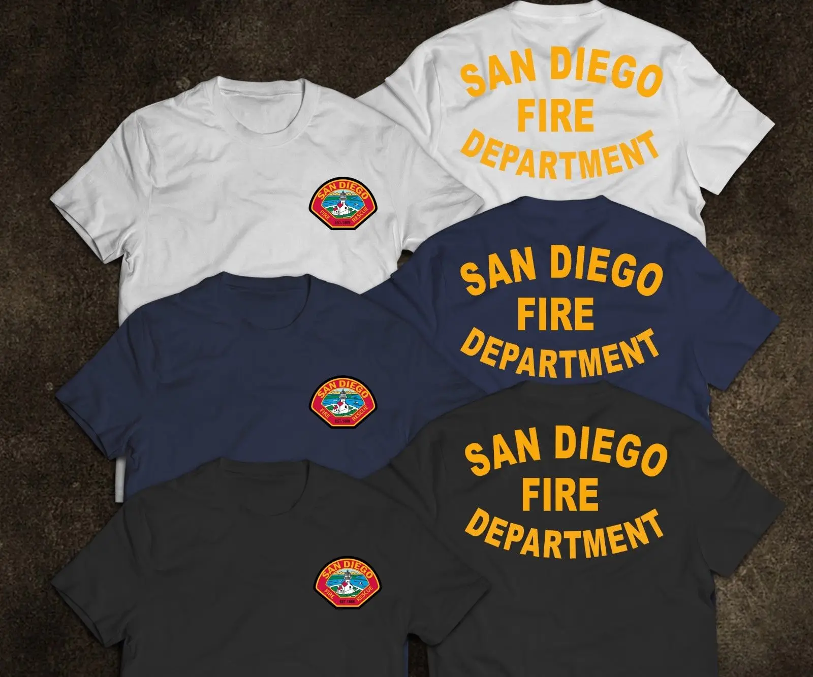 San Diego пожарный отдел Редкие футболки Короткие повседневные мужские
