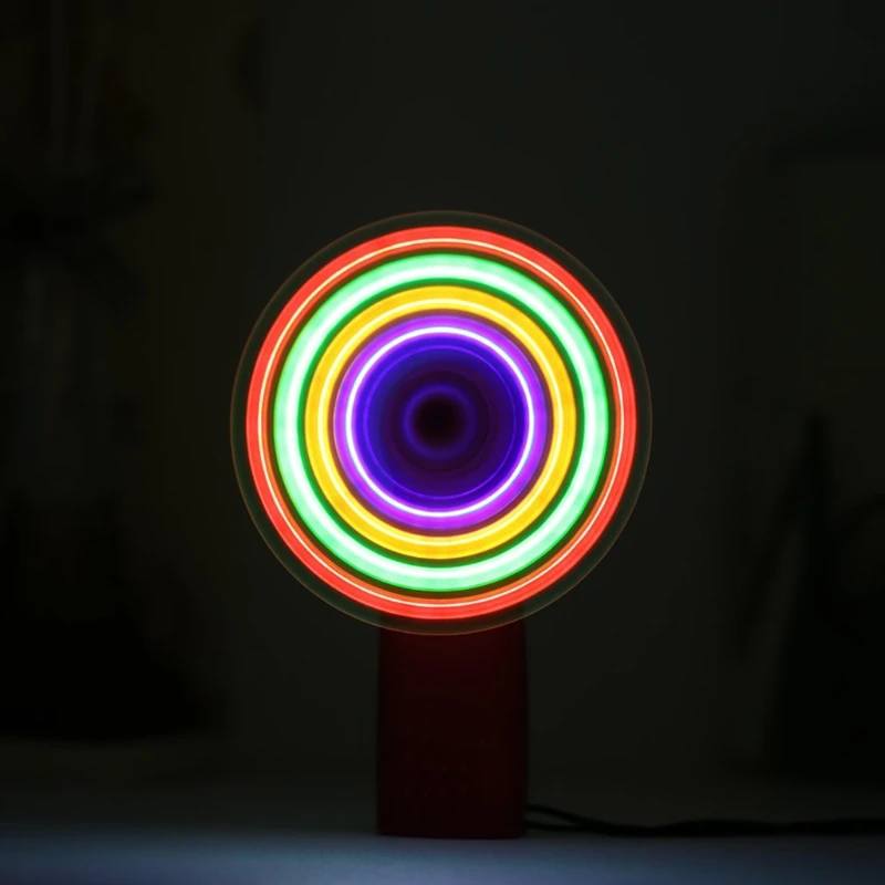 Portable Handheld Cooling Fan Colorful LED Mini Light Battery Power With Strap | Бытовая техника