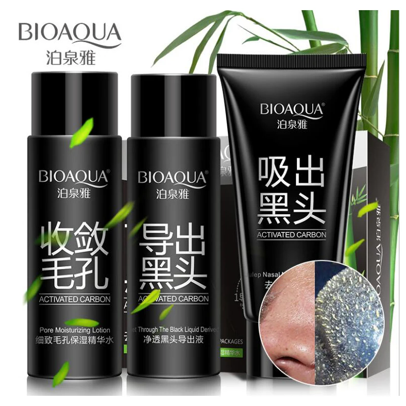 Набор маски для удаления черных точек BIOAQUA угольная Сыворотка ухода за кожей носа