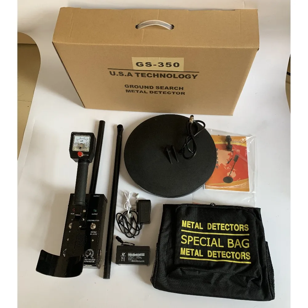 

Professional GS-350 Underground Metal Detector Pinpointer Wiring Gold Detector Waterproof Treasure Hunter With Li-Battery