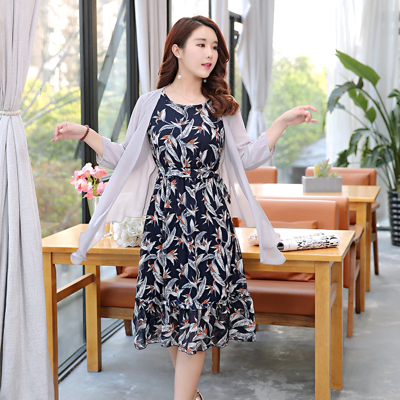 NIFULLAN летние женские шифоновые длинные платья комплект из двух предметов Boho элегантные женские богемные перья жилет макси Vestidos+ кардиган - Цвет: Серый