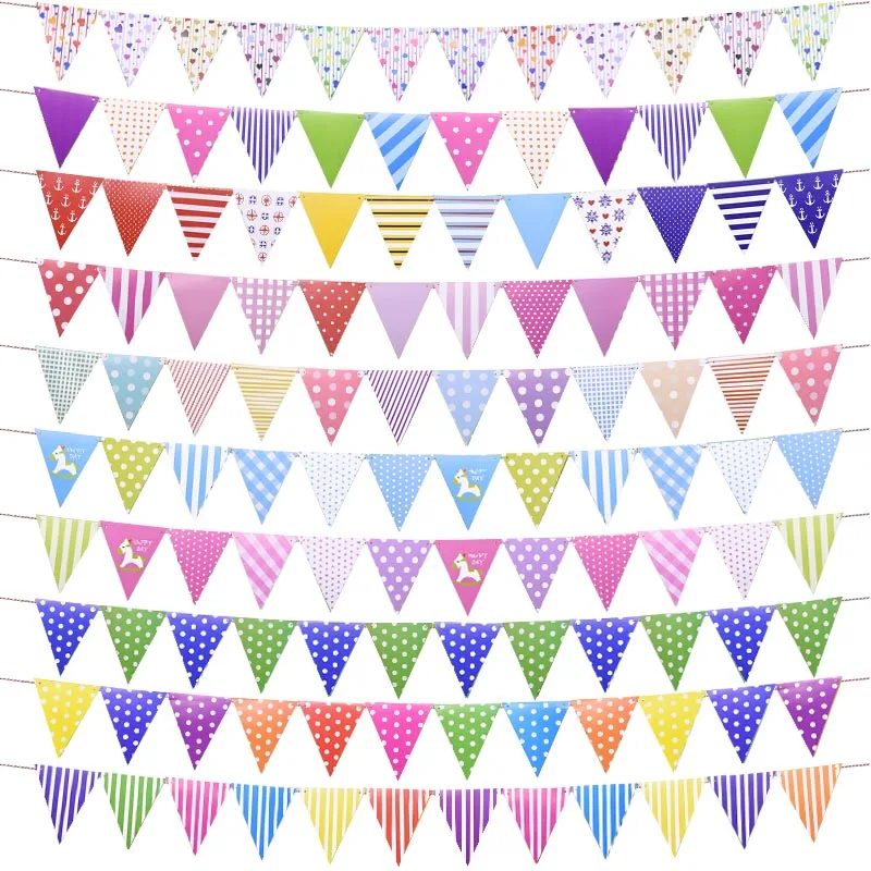 Гирлянда баннер с яркими флажками 2 5 м|Флажки вымпелы и конфетти| |