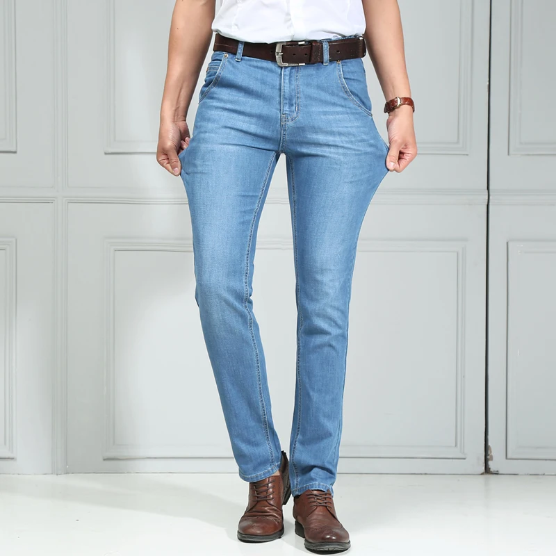 2017 новый бренд мужские джинсы Молодежи развивать нравственность прямые светло