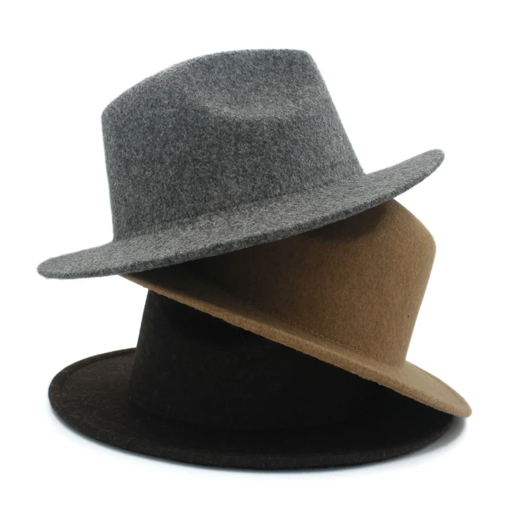 Женская и Мужская шерстяная шляпа федора в стиле ретро кашемировая Кепка с