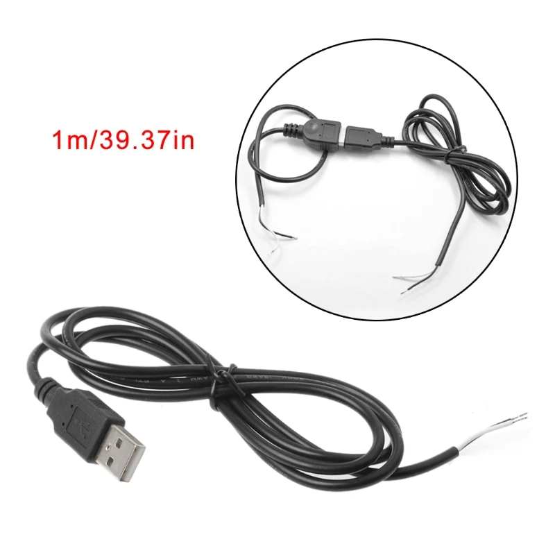 1 шт. новый 5 в USB 2 0 штекер 2-контактный провода зарядный кабель шнур разъем DIY м