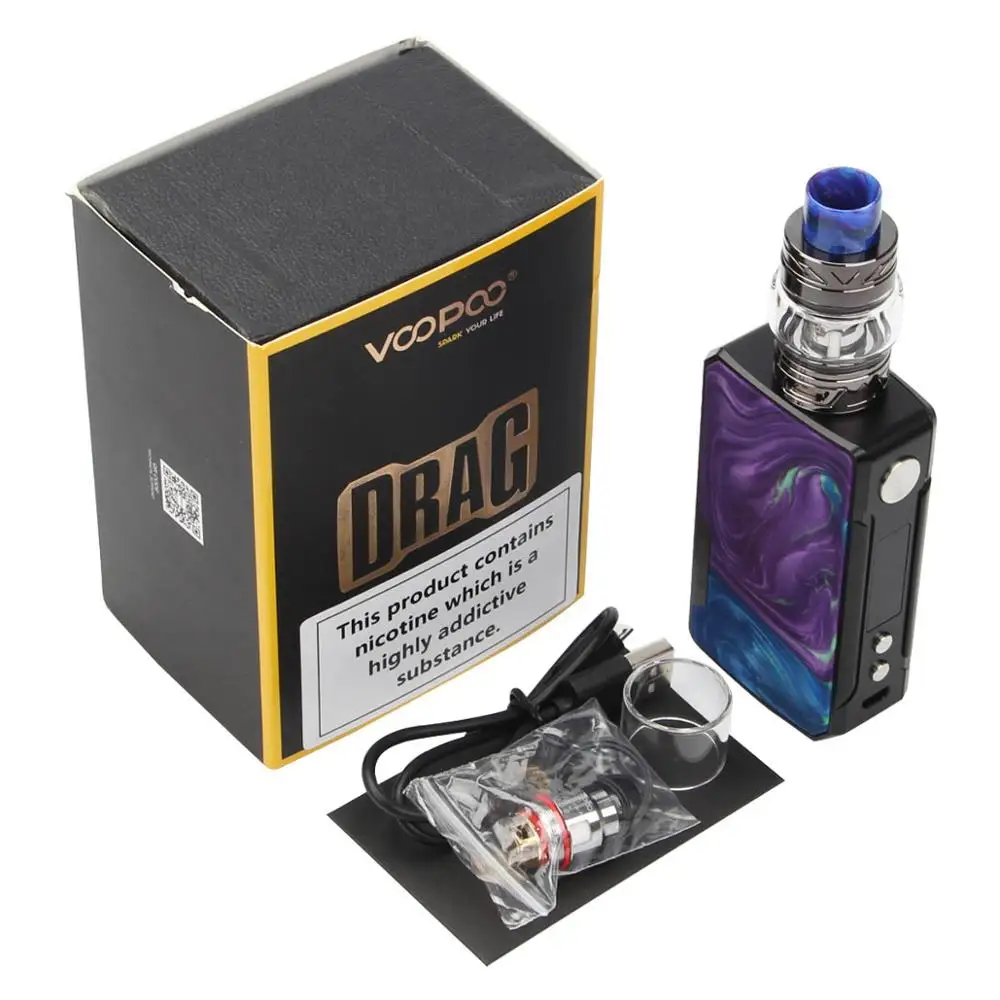 Voopoo Drag 2 TC комплект 177 Вт Drag 2 Коробка мод Vape с 5 мл Uforce T2 SubOhm Танк U2 N3 катушка электронная сигарета испаритель - Цвет: Puzzle