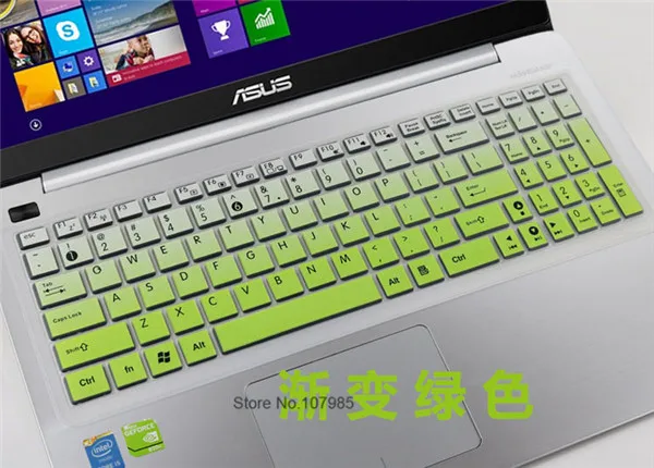 Gradualgreen 15 дюймов чехол для клавиатуры ноутбука для asyus X555 W509L F555 W519L A555L X555L F555V X555S X555Y K555DA F555DB K555UQ 15,6'' - Цвет: Gradualgreen