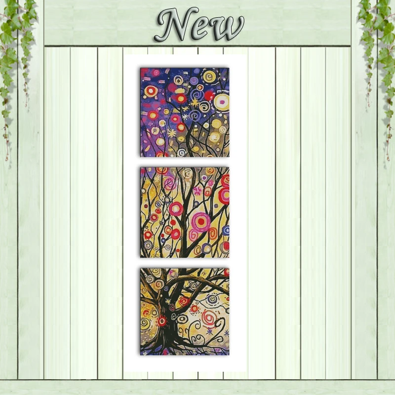 Денежное дерево (Триптих) Декор картины рассчитаны на холст DMC 11CT 14CT наборы для