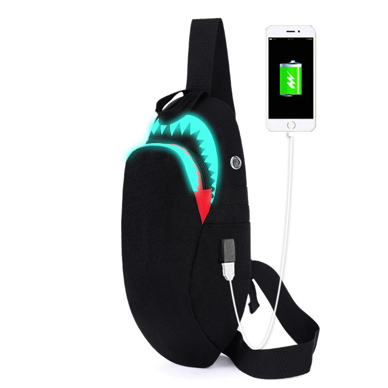 

Anti Theft USB Rechargeable Crossbody Women Bags Boys Girls Single Shoulder Bag Sac A Dos Chest Pack Pockets