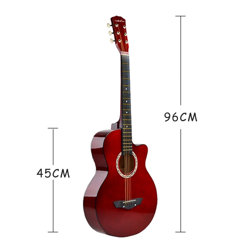 38 inch Acoustic Guitar for Beginners Guitar Sets with Capo Picks 6 Strings Guitar Basswood 13 Colors Musical Instruments AGT166