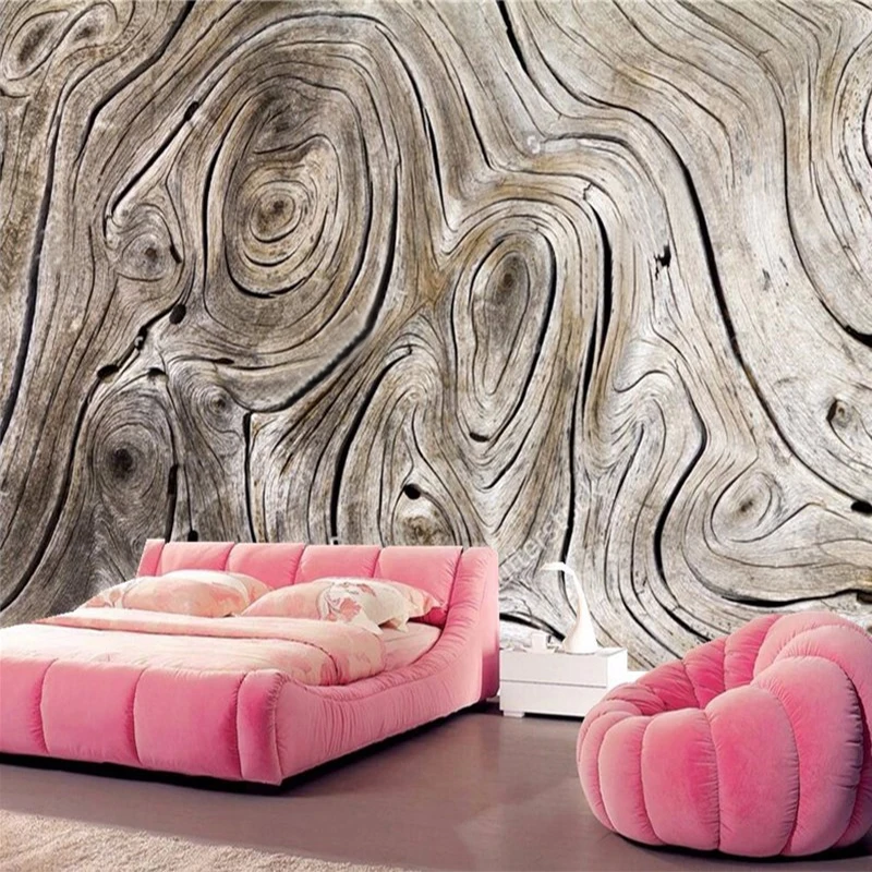 Пользовательские Настенные обои винтажная текстура древесины 3D нетканые обои кафе ресторан творческий Декор 3D настенные фрески Papel де Parede