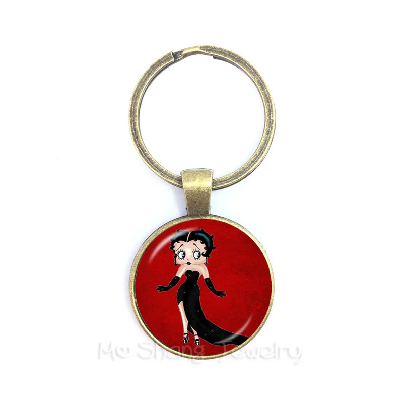 Naive и сексуальный Hyperbole Betty Boop серии узор 25 мм круглый стеклянный кабошон брелок ручной работы для гламурного подарка - Цвет: 3