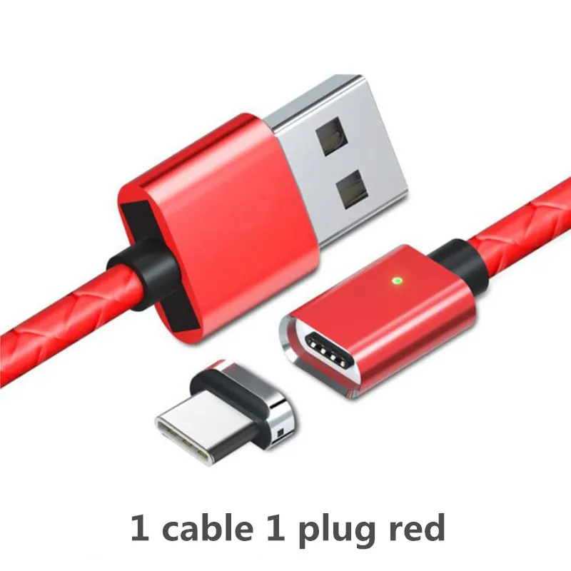Магнитный зарядный usb-кабель, быстрая зарядка, для iphone 8 Plus, USB зарядное устройство для samsung S9 Plus, Xiaomi redmi note 7, быстрая зарядка телефона - Цвет: red