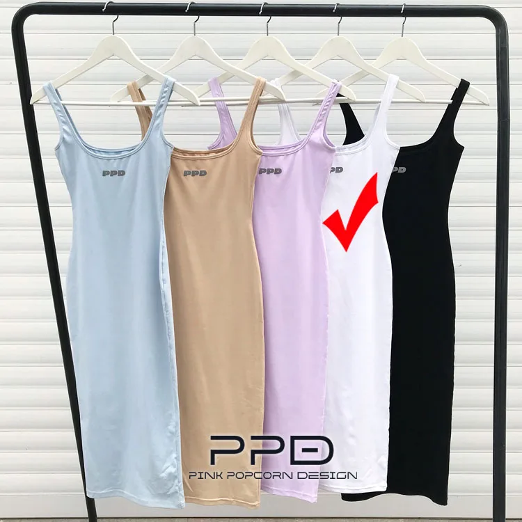 Color-4 Очень красивое платье на бретельках с принтом PPD, простое классическое высокоэластичное Хлопковое платье - Цвет: Color-4