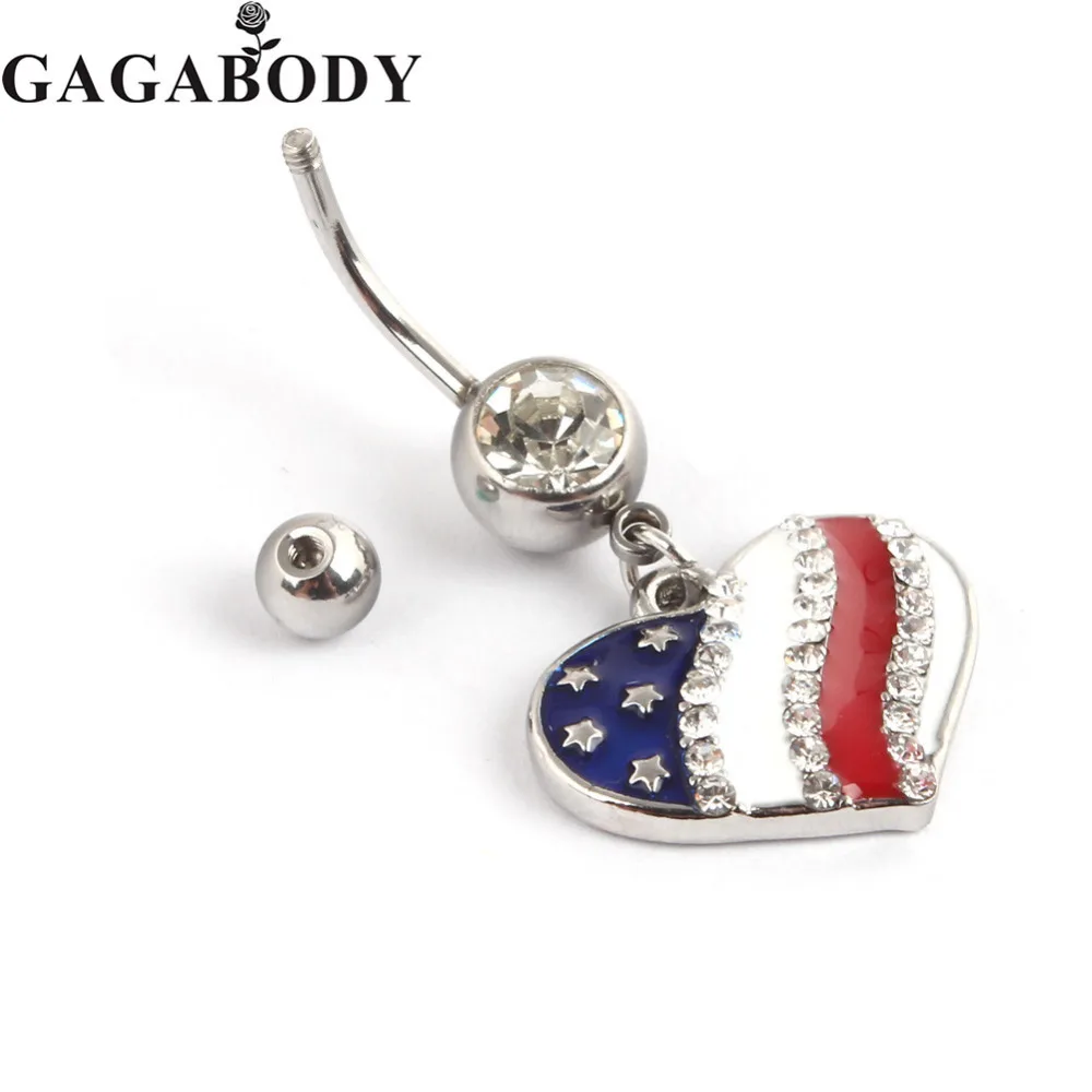July 4th 1 шт. 316L кольцо из нержавеющей стали с американским флагом для пирсинга