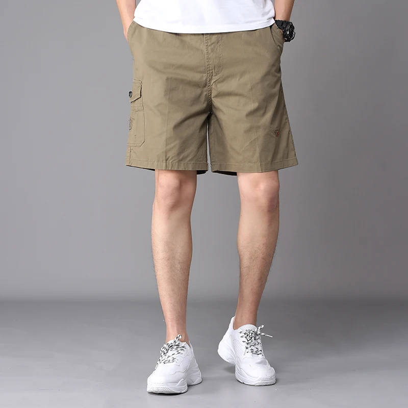 Шорты багги мужские хлопковые до колен Свободные повседневные брюки с
