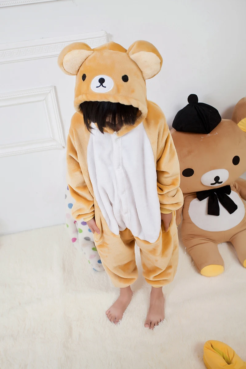 

Kids Bear Onesies Children's Cartoon Pajamas Kigurumi Cosplay Infantil Menino Nightgown clothing Party Dress