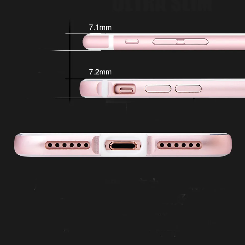 Роскошный Алюминиевый + резиновый Гибридный чехол для iphone 8 мягкий силиконовый