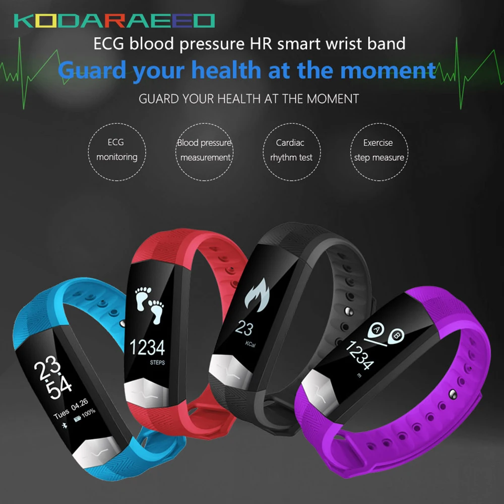CD01 ECG HR смарт-браслет Bluetooth спортивный Смарт Браслет для измерения кровяного
