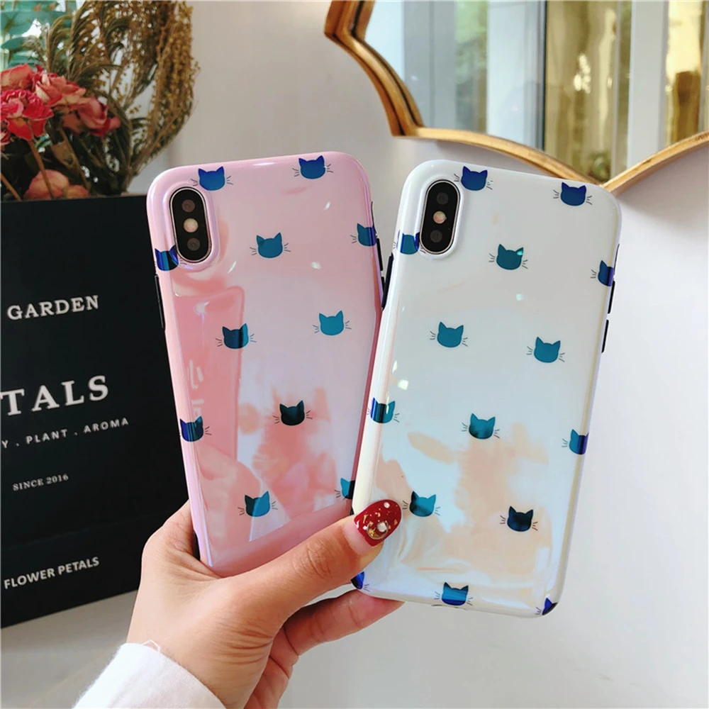 Для iPhone X XR XS Max 7 8 Plus чехол для телефона с милым котом и сердечком iphone 6 6s Модный