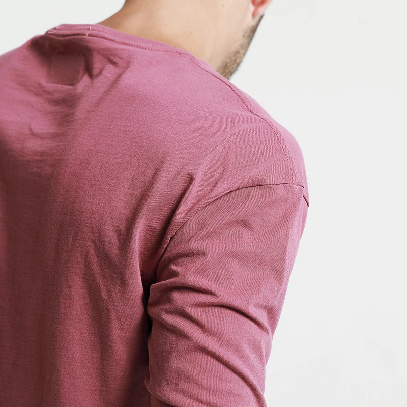 SIMWOOD 2019 весна футболка с длинными рукавами для мужчин 100% натуральный хлопок Slim Fit