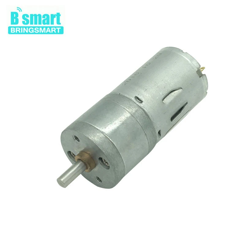 Bringsmart JGA25-370 Шестерни мотор, работающего на постоянном токе 12 В в низких оборотах робот высокий крутящий момент микро 6v щеточный Мотор 12 Вольт 24v DC робот Reducter