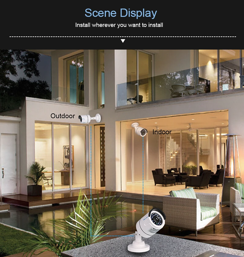 Камера видеонаблюдения Techage инфракрасная камера безопасности с функцией ночного