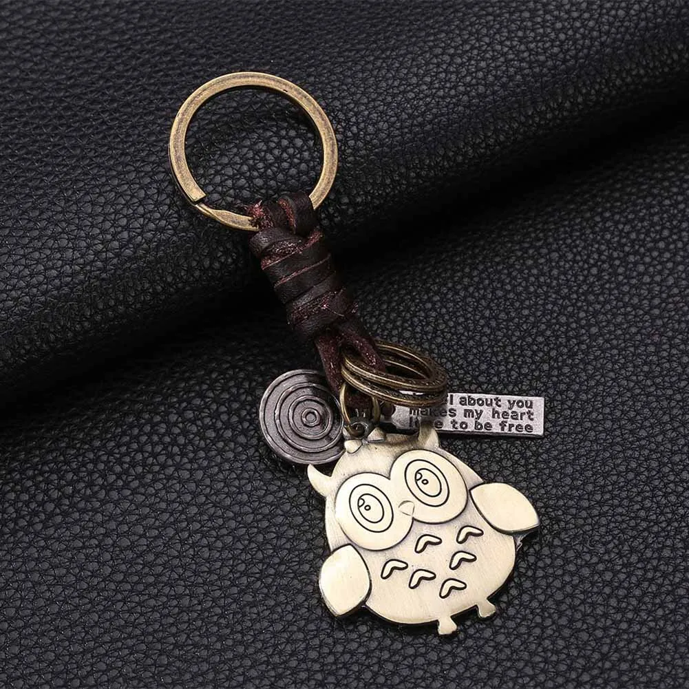1 шт. в готическом стиле ретро панк Сова Форма бронзовый брелок Металлический