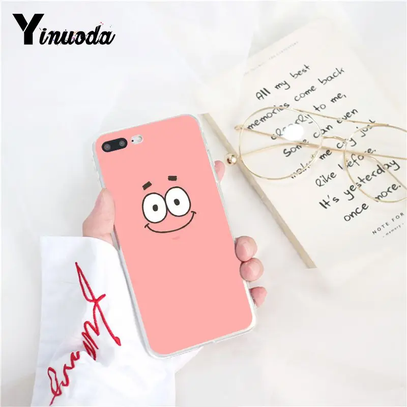Yinuoda чехол с рисунком губки боба прозрачный мягкий для телефона iPhone 6S 6plus 7 7plus 8 8Plus