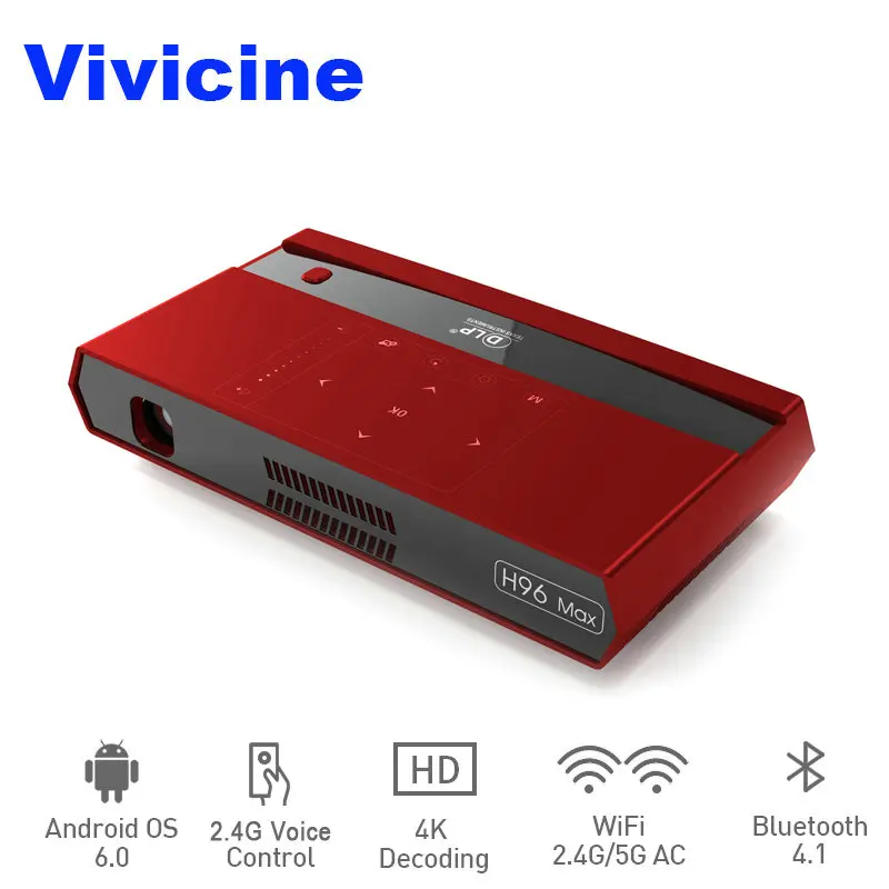 Vivicine 4K мини-проектор H96 Max, Android WiFi светодиодный проектор для домашнего кинотеатра, HDMI USB PC видео игра мобильный проектор