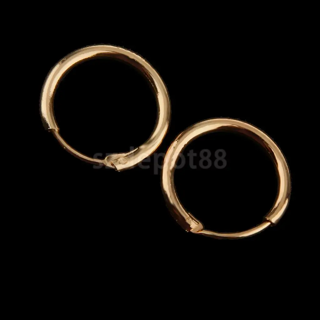 Золотые Висячие серьги обручи 12x1 5 мм|sleeper earrings|hinged sleeper earringsearrings hoops |