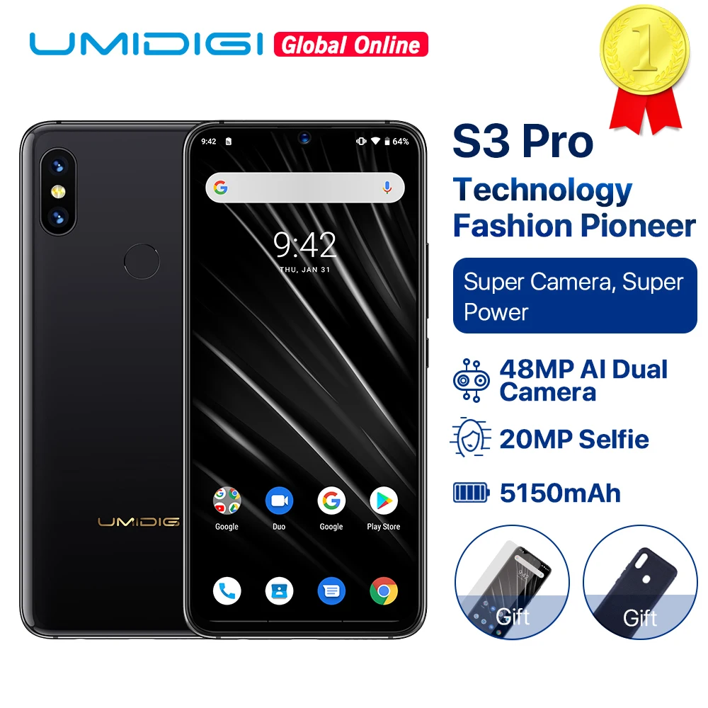 UMIDIGI S3 PRO Ceramic 6 ГБ 128 ГБ Helio P70 Android 9,0 6," FHD+ 48 Мп+ 12 Мп задняя камера 20МП селфи камера 5150 мАч смартфон