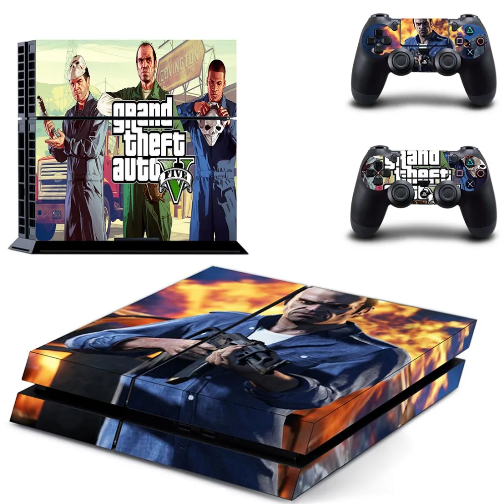 Grand Theft Авто V GTA5 наклейка для PS4 стикеры Наклейка Винил для sony Playstation 4 консоли и 2 Пульты ДУ игровых приставок наклейка для PS4