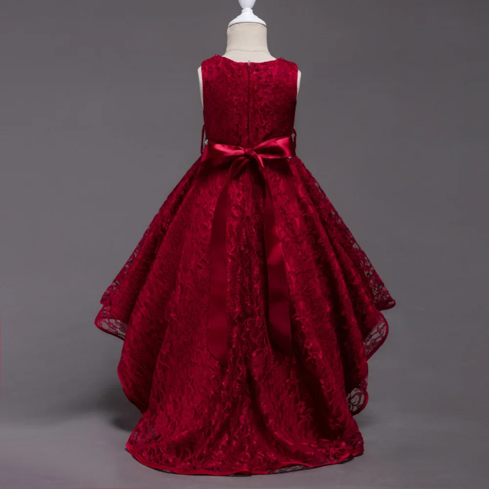 New Girls Diamond Tailing Lace Dresses Princess Vestidos Infantis Costume Fever Wedding Birthday Frocks For 4 6 8 10 12 14 Years | Детская