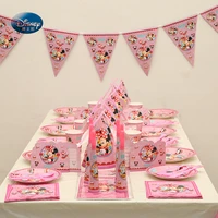 189pcs party supplies for 12 kids minnie mouse birthday party decoration tableware set girls princess party decoration