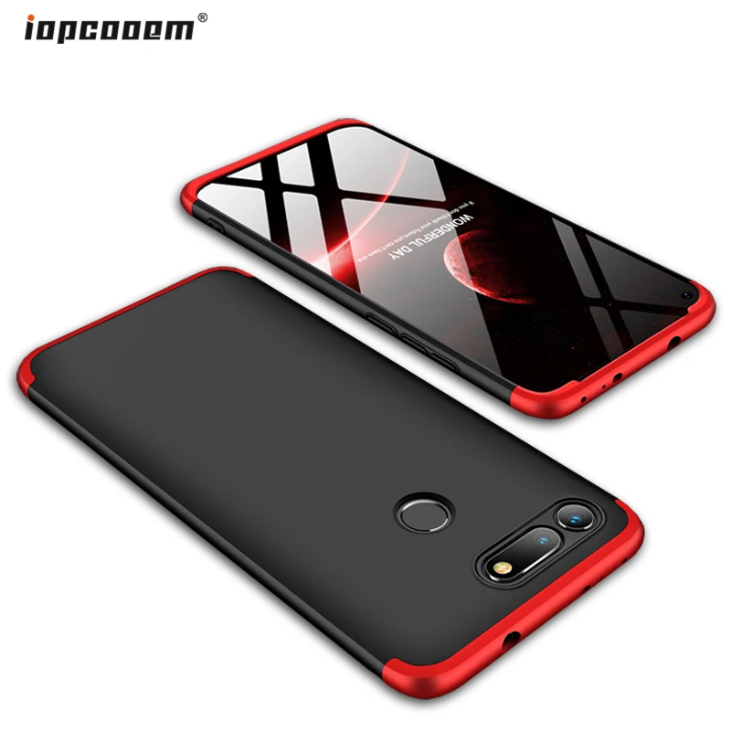 360 градусов полное покрытие для huawei Honor V20 случае роскошный 3 в 1 Жесткий ПК защиты
