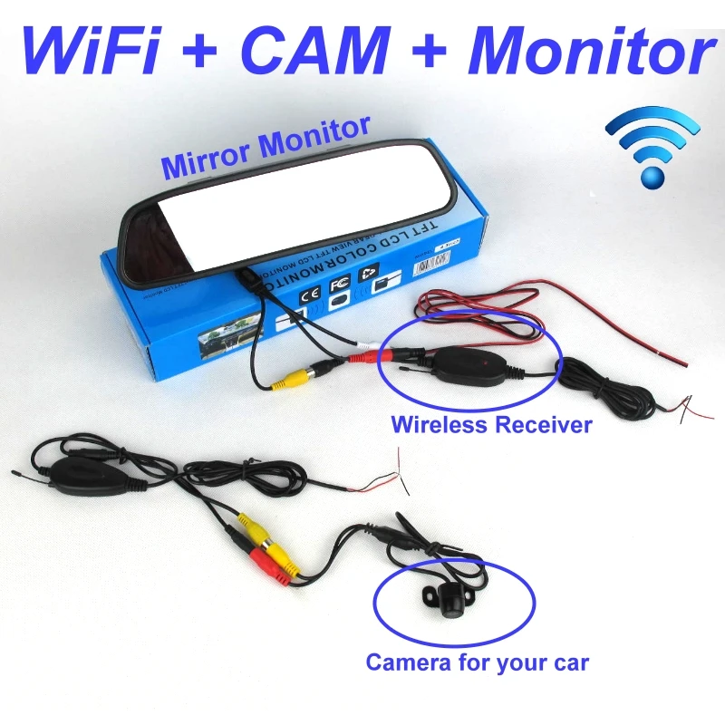 3 in1 Special Rear View Camera + Wireless Receiver Mirror Monitor Bcakup Parking System For Chrysler Sebring 2007~2014 | Автомобили и