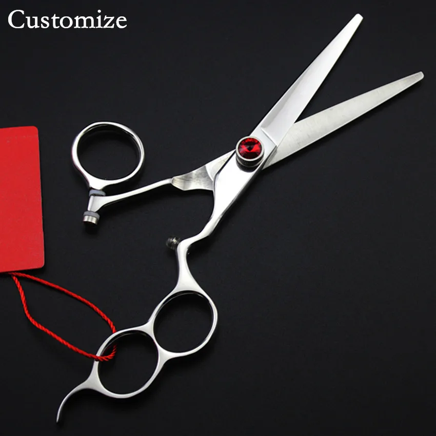 Customize Upscale professional Japan 440c 6 inch fly rotation hair scissors cutting barber makas shears hairdressing scissors