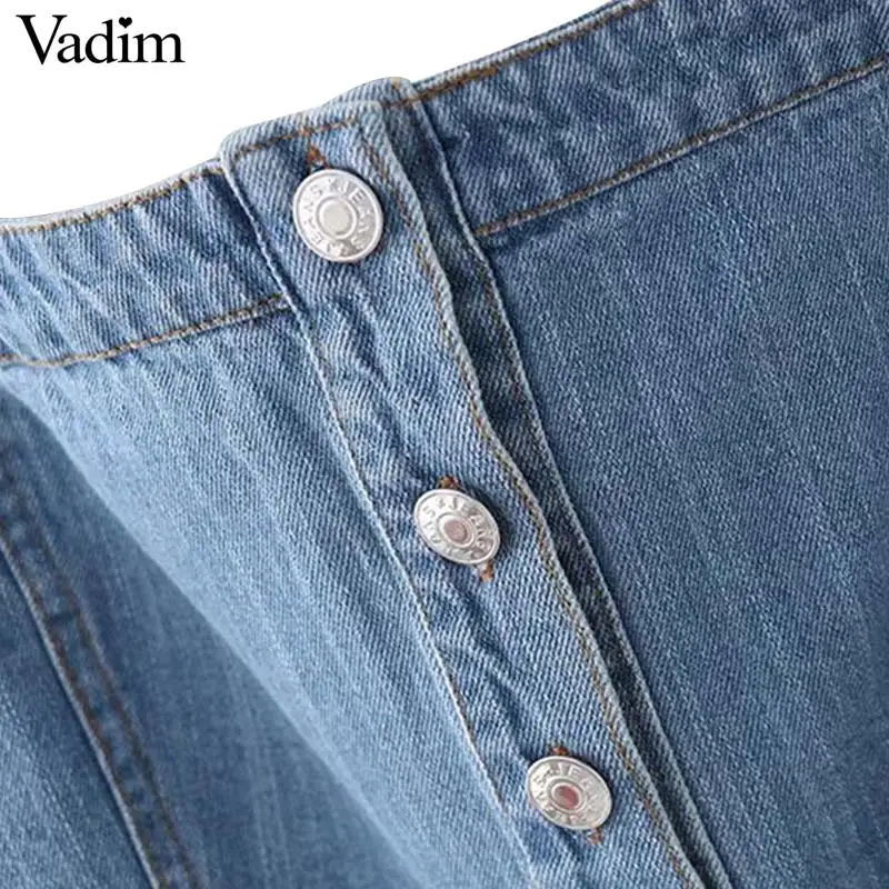 Vadim женские сексуальные джинсовые топы на бретельках Короткие стильные без