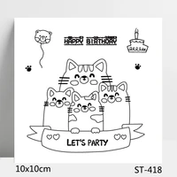 azsg happy birthday let %e2%80%99 s party clear stampsseals for diy scrapbookingcard makingalbum decorative silicone stamp crafts