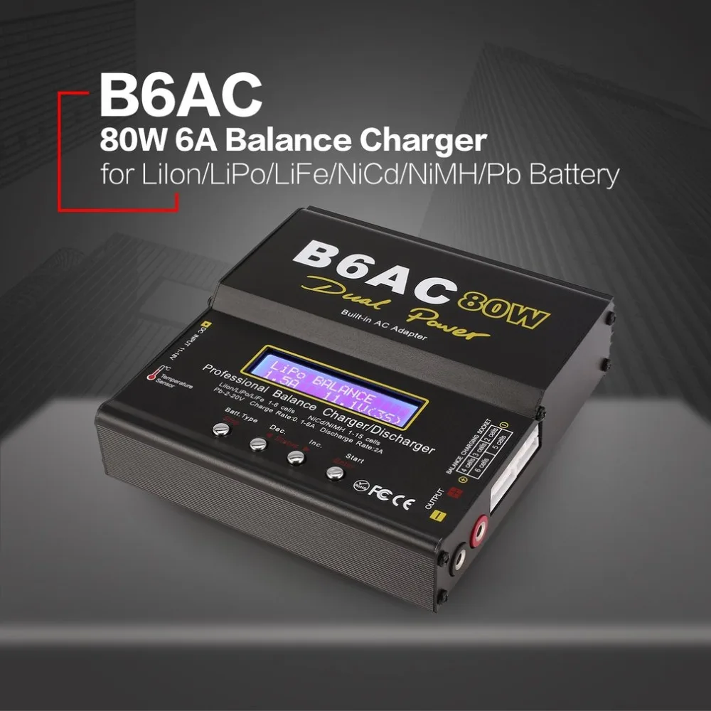IMAX B6 B6ACC 80 Вт 6A Lipo NiMh Li-Ion Ni-Cd RC зарядное устройство 10 2A разрядное для