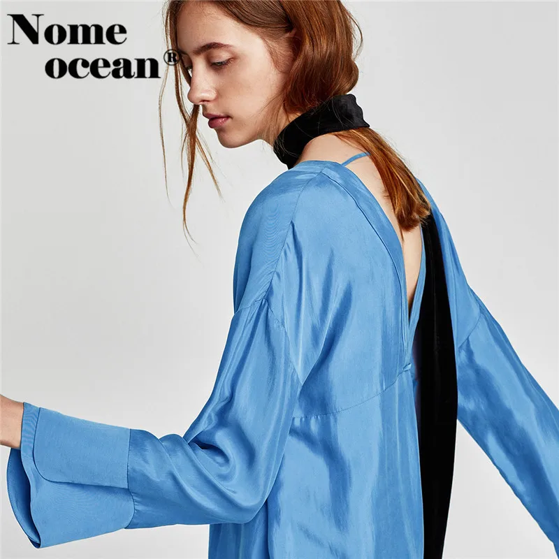 Low-high Sweep Hollow Out Shift Dress 2018 Spring Multi-layered Cuffs Long Sleeve Shirt Slit Side V-neck M17120806 | Женская одежда
