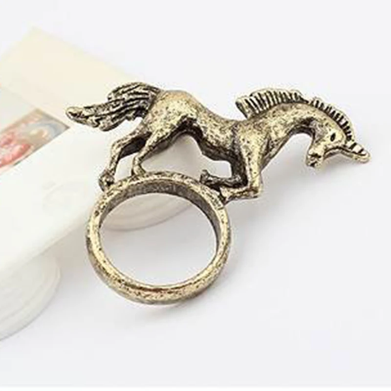 2018 New Fashion vintage bijouterie ring Retro Nice Little Horse Popular Trendy Ring(Brown) R259 | Rings