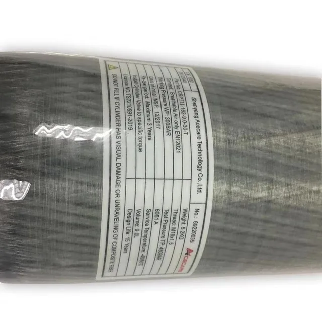 AC1090 9L CE 4500Psi Tank Diving Cylinder Pcp Airforce Conder High Pressure Cylinder Mini Scuba Diving Compressor Diving Acecare