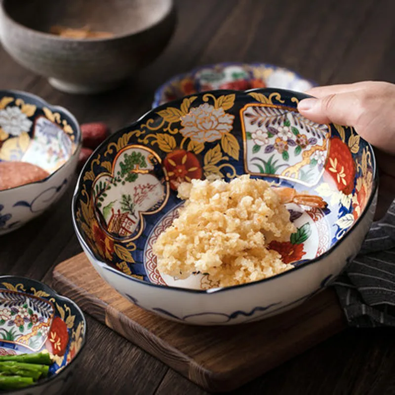 Домашняя керамическая миска кухонная посуда для еды суп лапша рамен большая