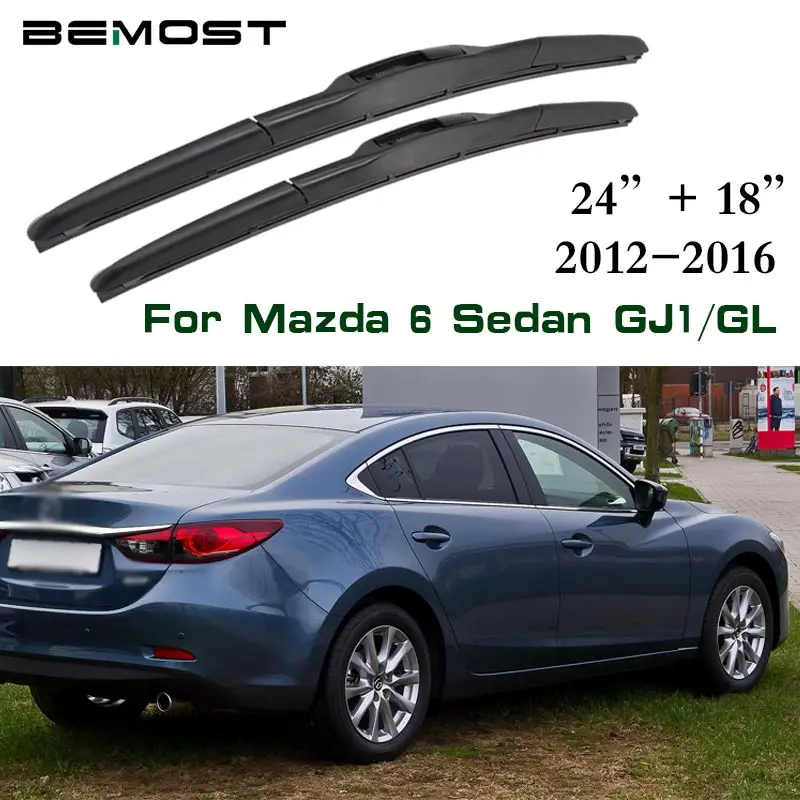BEMOST автомобильные щетки стеклоочистителя Натуральный каучук для Mazda 6 Wagon(GG1/GH1/GJ1/GL)/Хэтчбек(GH1/GG1)/Sedan(GG1/GH1/GJ1/GL) подходит и крюк рукой - Цвет: Sedan GJ1 GL 2418
