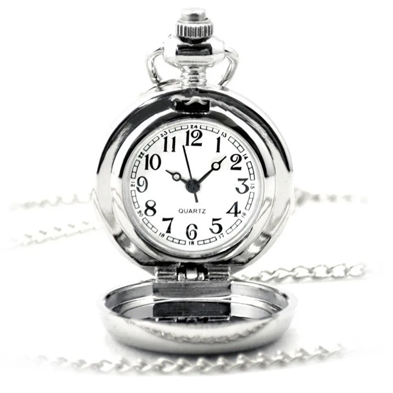 Детские эмалированные часы в подарок с цепочкой 80 см милые карманные цветочным