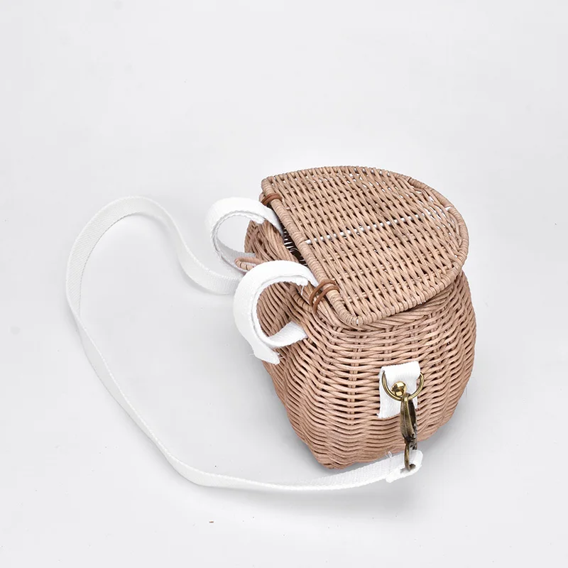 Женская плетеная пляжная соломенная сумка из ротанга Детская мессенджер через