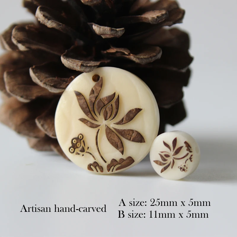 Подвеска ввиде цветка лотоса для ожерелья ручной работы из натурального